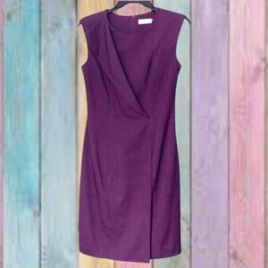 Calvin Klein Purple Plum Blazer Style Lined Sheath Dress